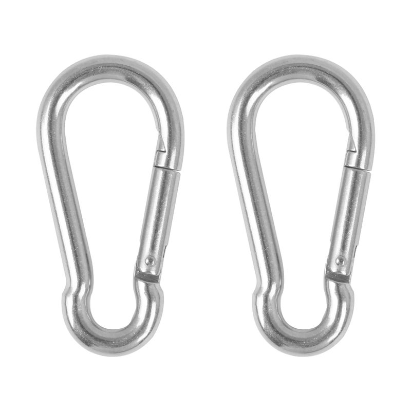 CNBTR 2 قطع خطاف زنبركي من الفولاذ المقاوم للصدأ 304 M8 3.18 بوصة للاستخدام الثقيل للمفاتيح ومجموعة التأرجح والتخييم وصيد السمك والمشي والسفر - Image 1